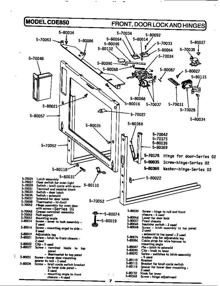 Front, door lock & hinges