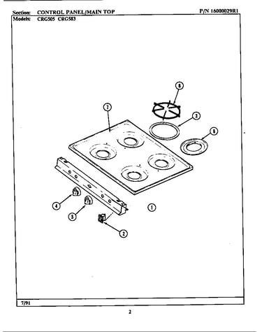Control panel/main top