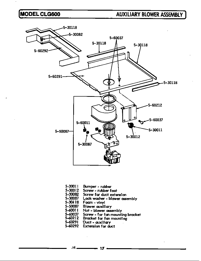 Auxiliary blower assembly