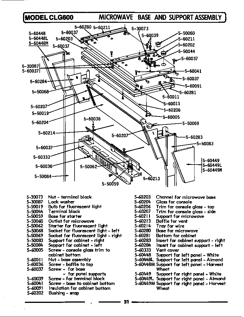 MICROWAVE BASE & SUPPORT ASSEMBLY