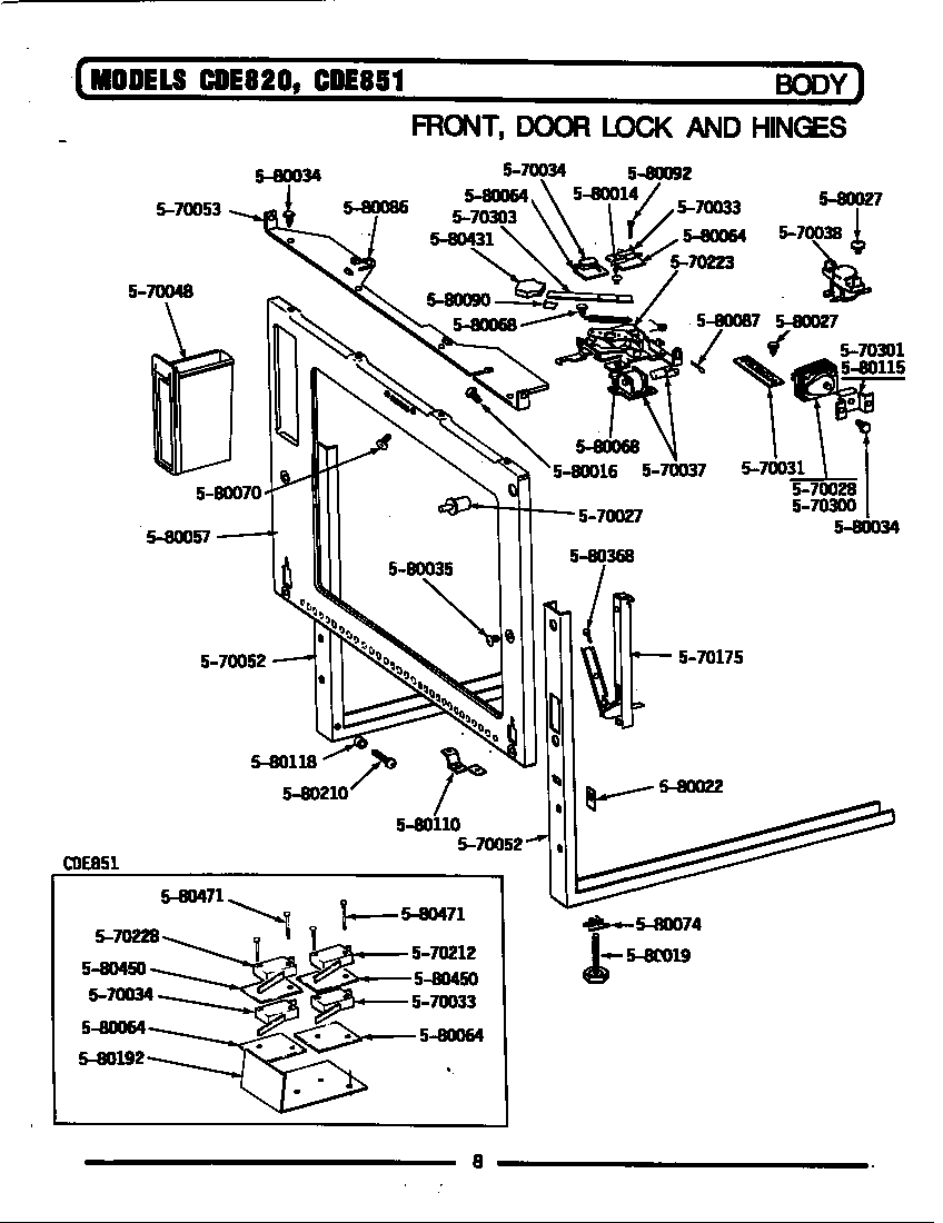 FRONT, DOOR LOCK & HINGES