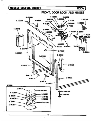Front, door lock & hinges