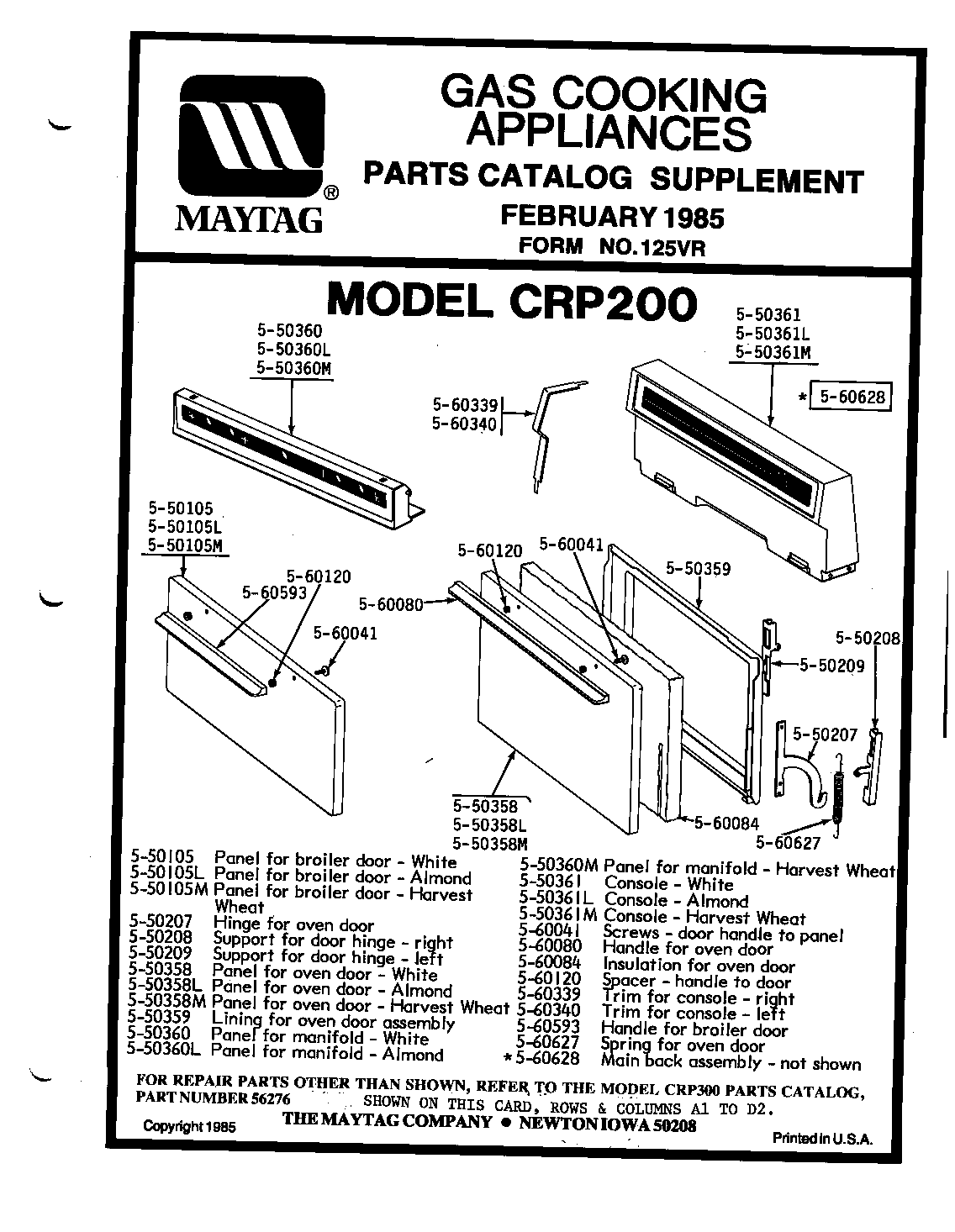 CONTROL PANEL/DOOR