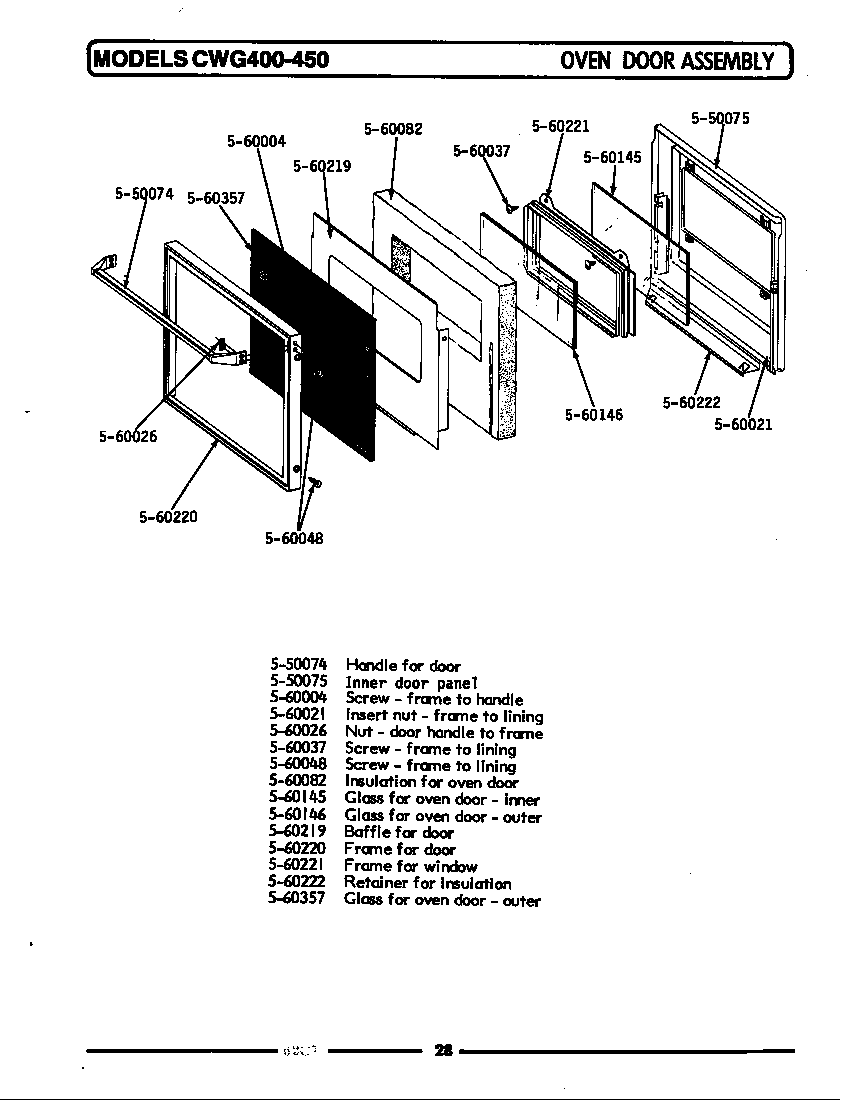 OVEN DOOR ASSEMBLY