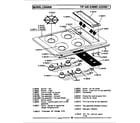 Maytag DCSG500 top & burner assembly diagram