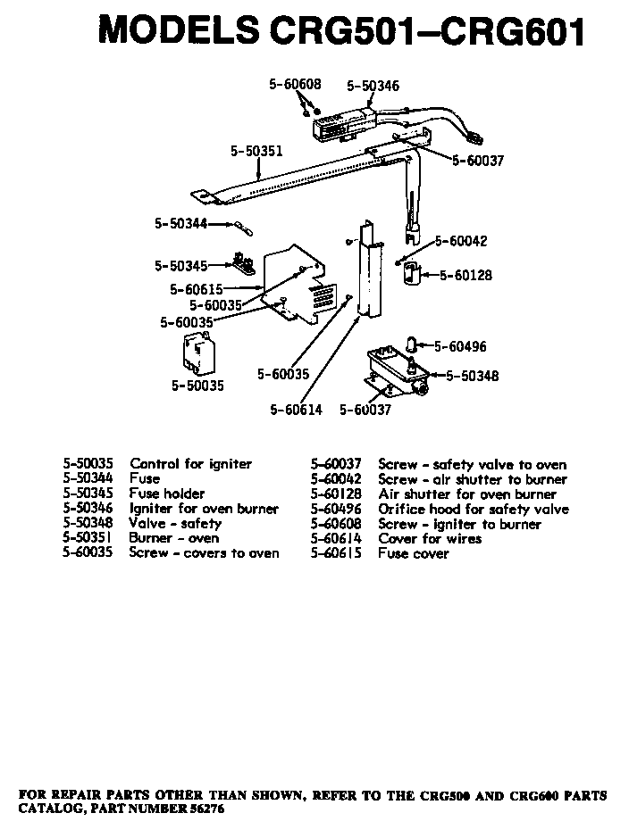Oven burner (crg501/crg601)