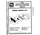 Maytag CWG401 control panel diagram