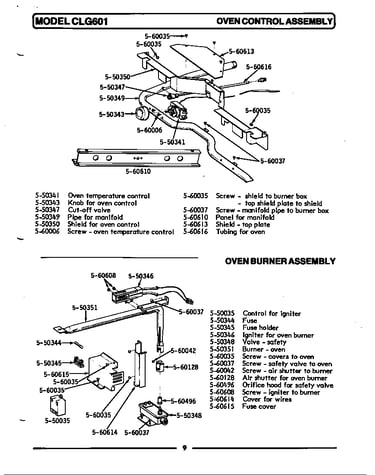 Oven control assembly