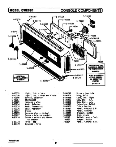 Control panel (cwe601) (cwe601)