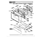 Maytag LCRE800 door & drawer assembly diagram
