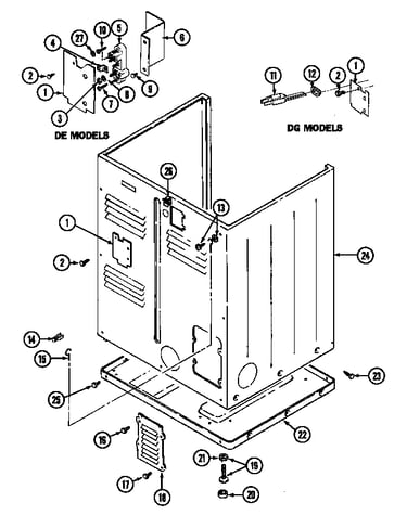 Cabinet-rear (lde9904ace & ldg9904aam) (lde9904acm) (ldg9904aam)