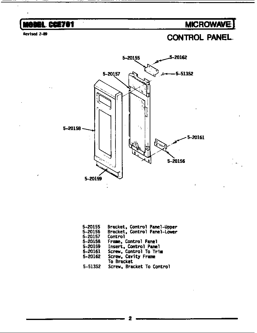 CONTROL PANEL-MICROWAVE