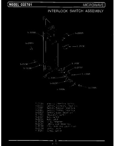 Interlock switch assembly - microwave