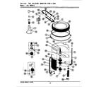 Maytag LA3910 tub, agitator, mounting stem & seal diagram