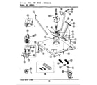 Maytag A3910 base, pump, motor & components diagram