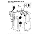Maytag LA5000 cabinet, water valve, hoses & frnt panel diagram
