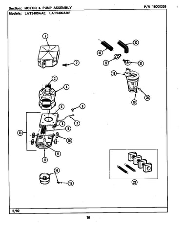 Motor & pump assembly (lat9400aae & abe) (lat9400aae) (lat9400abe)