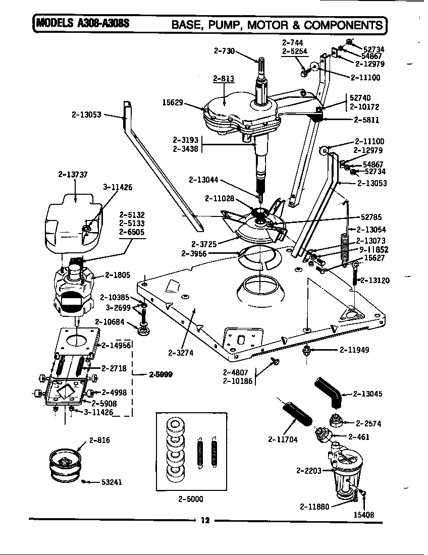 Base, pump, motor & components