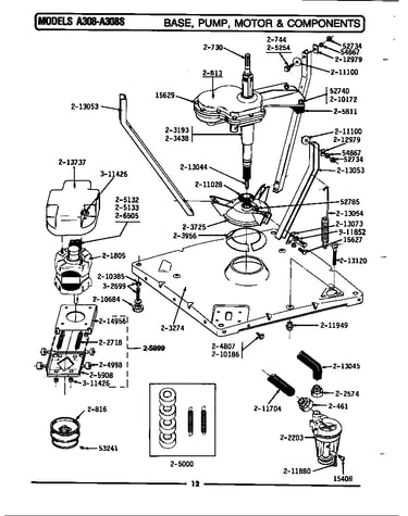 Base, pump, motor & components