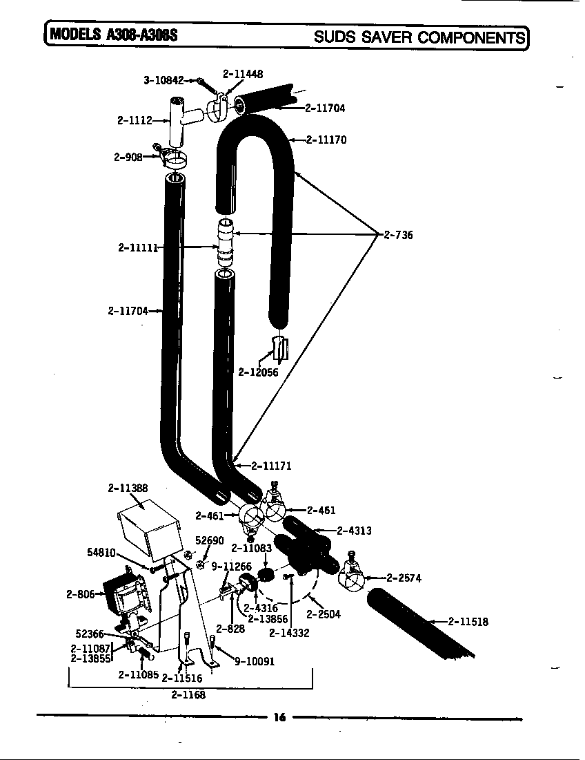 SUDS SAVER COMPONENTS