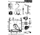 Maytag LA608 motor mount, base frame & centering sprs diagram