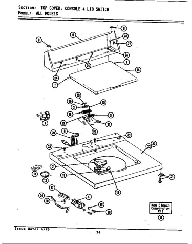 Top cover, console & lid switch