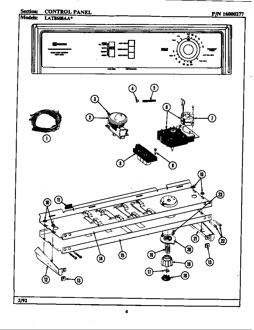 CONTROL PANEL (LAT8608AAL) (LAT8608AAW)