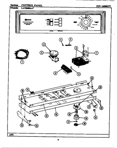 Control panel (lat8608aal) (lat8608aaw)