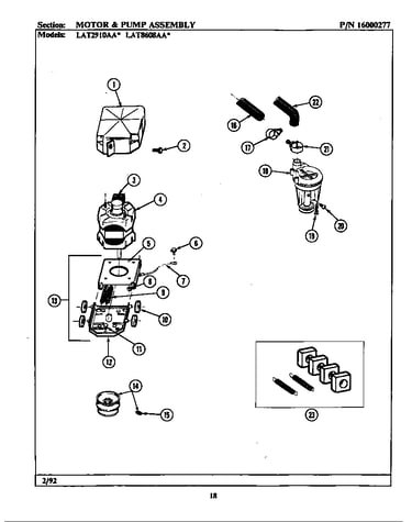 Motor & pump assembly (lat8608aal) (lat8608aaw)