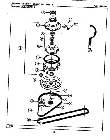 Clutch, brake & belts (lat8600aal) (lat8600aaw) (lat8600abl) (lat8600abw)