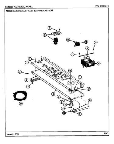 Control panel (lde8410ace) (lde8410ade) (ldg8410aae) (ldg8410abe)