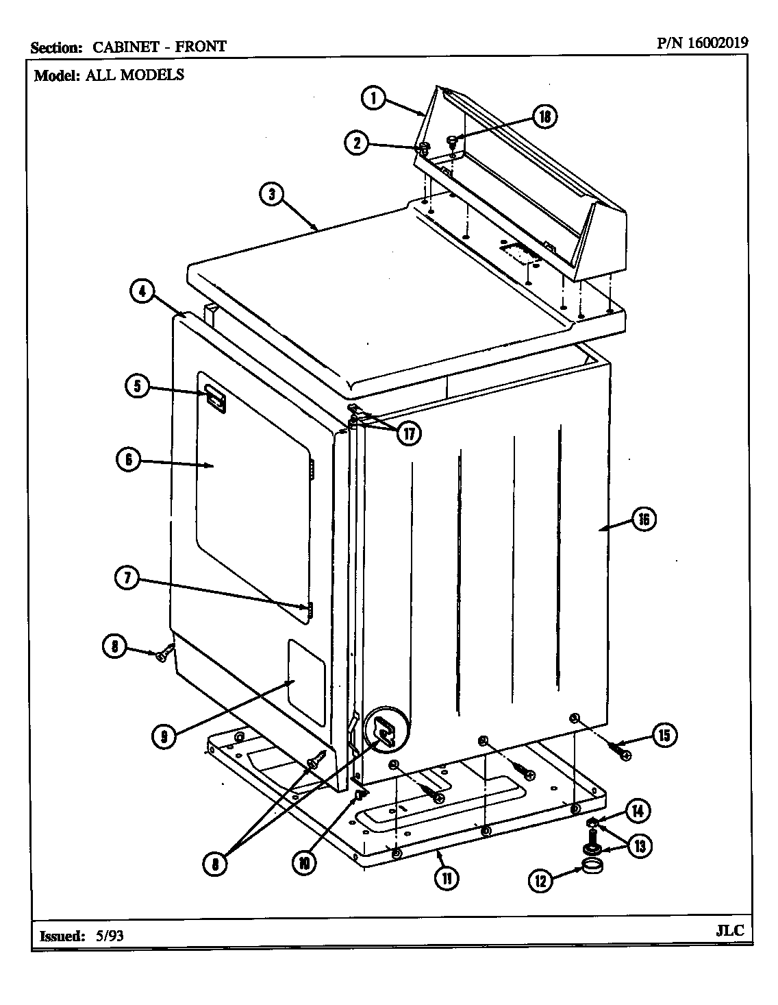 CABINET-FRONT (LDE8410ACE) (LDE8410ADE) (LDG8410AAE) (LDG8410ABE)