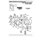 Maytag DE410 front panel & door assembly diagram