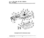 Maytag DE4910 motor, blower, base frame & thermostats diagram