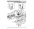 Maytag DG110 motor, blower, base frame & thermostats diagram