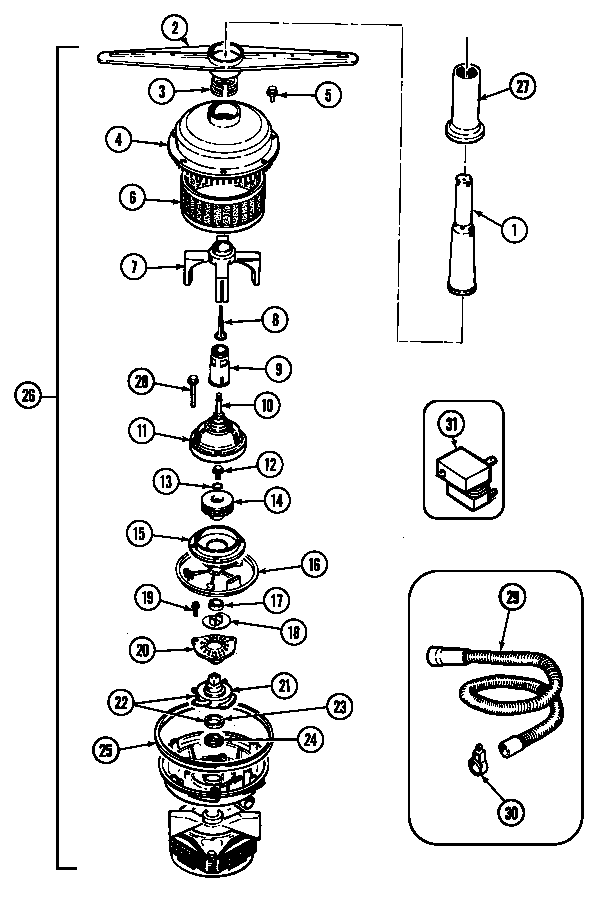 Pump & motor (dwu9921aae) (dwu9921aax) (dwu9921abe) (dwu9921abx)