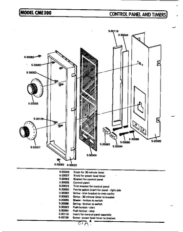 Control panel & timer (front view) (cme300)