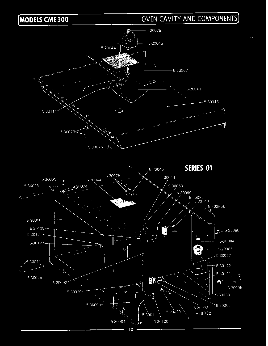 Oven cavity & components (series 01) (cme300)