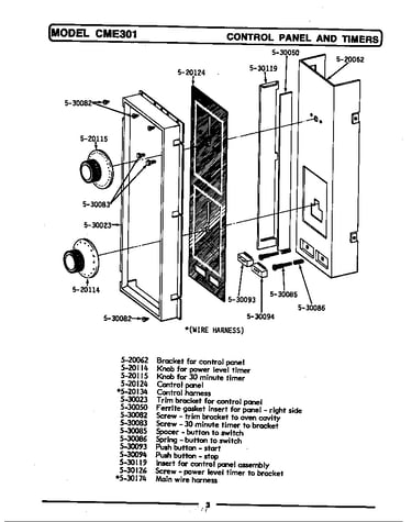Control panel & timer (front-cme301) (cme301)