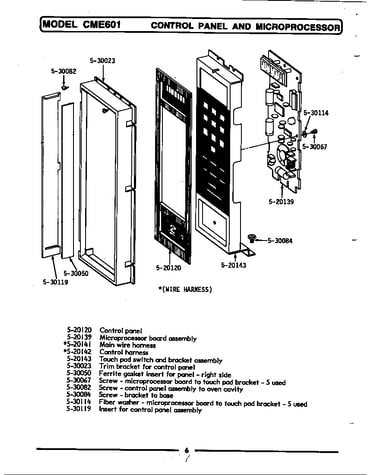Control panel & microprocessor (cme601) (cme601)