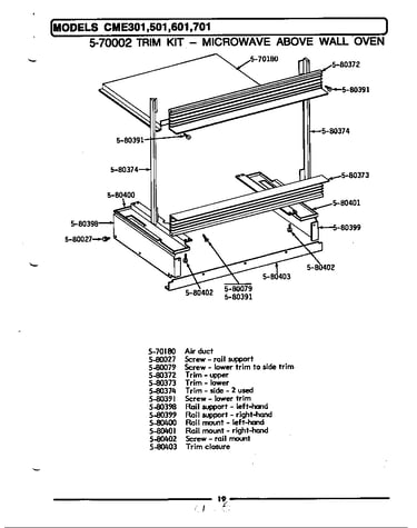 Built-in trim kit