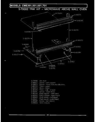 Trim kit (above wall oven)
