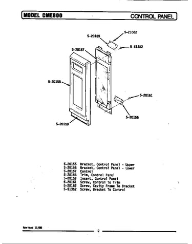 Control panel (cme800)