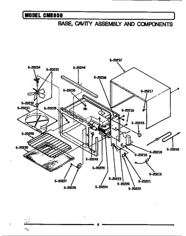 Base, cavity assembly & components (cme800)