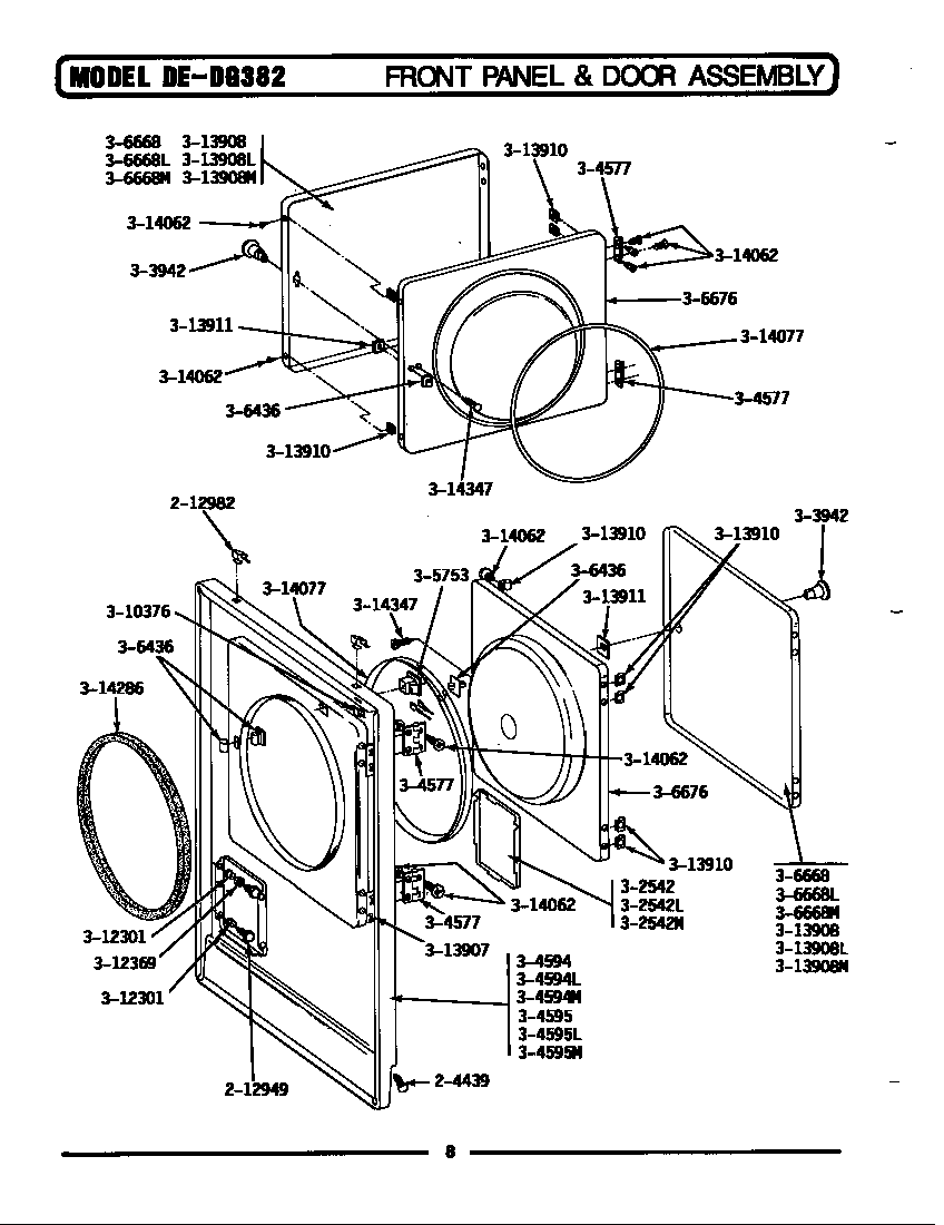 FRONT PANEL & DOOR ASSEMBLY