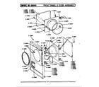 Maytag DG382 front panel & door assembly diagram