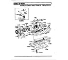 Maytag GDG382 motor, blower, base frame & thermostats diagram