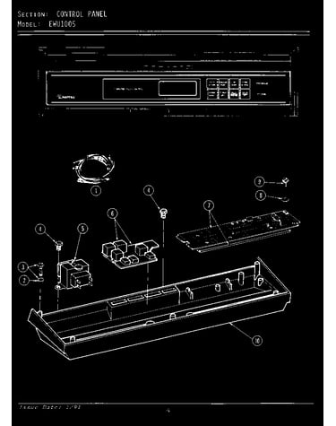 Control panel (ewu1005 white) (ewu1005)