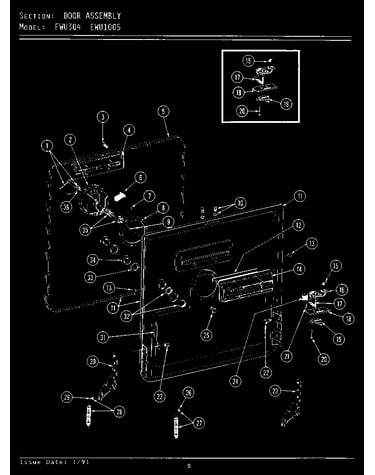 Door assembly (ewu304) (ewu1005)