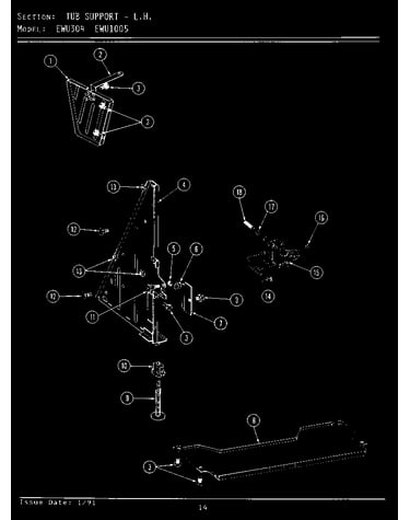 Tub support (left) (ewu304) (ewu1005)